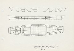 160 Groenlandia - umiak delle regioni orientali - schema dell'intelaiatura